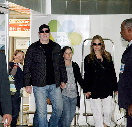 John Travolta desembarcou no aeroporto Tom Jobim