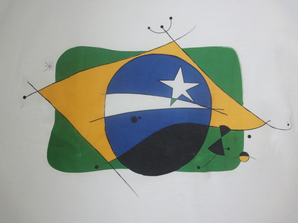 Desenho da camiseta que vou usar na apresentação do show Olé Brasil de Madrid que começa daqui a pouco. Mando notícias e fotos	