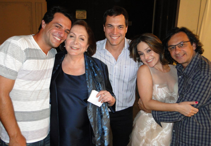 Rodrigo Lombardi, Aracy Balabanian, Daniel Boaventura, Gabriela Duarte e o diretor Carlos Araújo