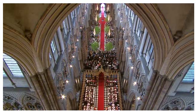 A Abadia de Westminster durante a cerimônia