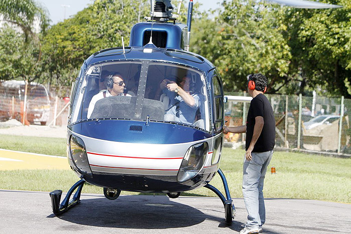 Antonio Banderas foi para o Projac de helicóptero