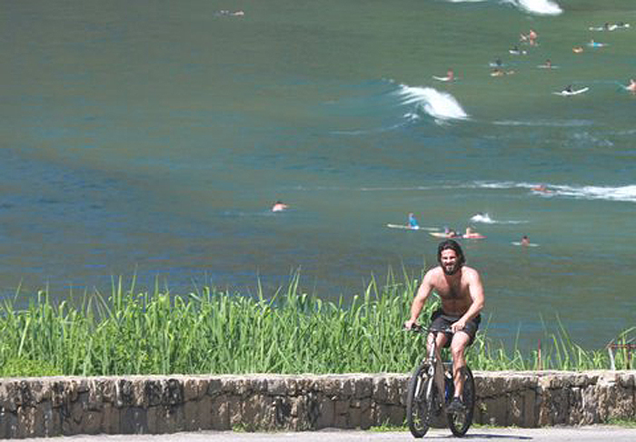 Iran Malfitano se esforça durante pedalada no Rio
