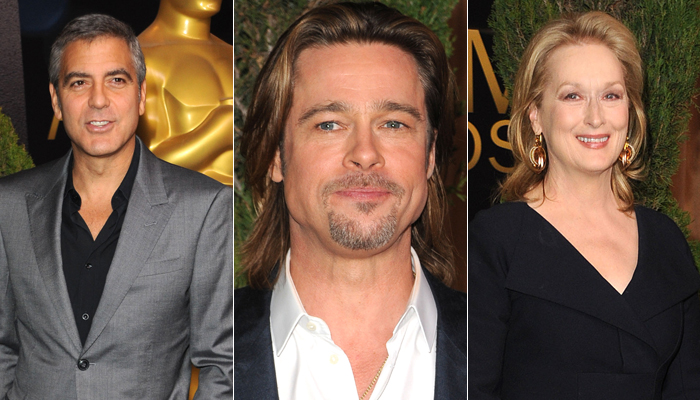 George Clooney, Brad Pitt e Meryl Streep participam do almoço dos candidatos ao Oscar