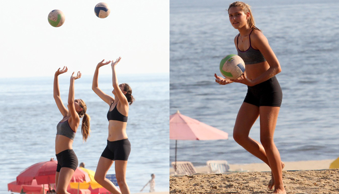 Sasha joga vôlei na praia de Ipanema 