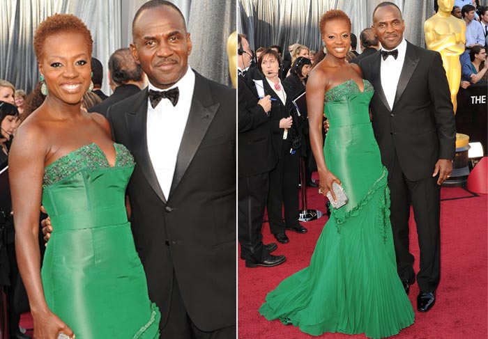 Oscar 2012 - Viola Davis chega ao Kodak Theater com o marido O Fuxico
