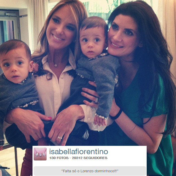 Ticiane Pinheiro tira foto com os filhos de Isabella Fiorentino