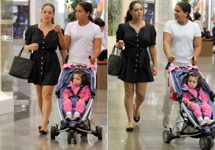 Tânia Mara leva a filha Maysa para passeio no shopping