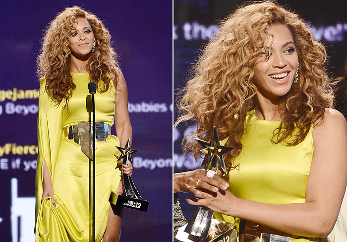 Beyoncé aparece com o cabelo castanho em premiação