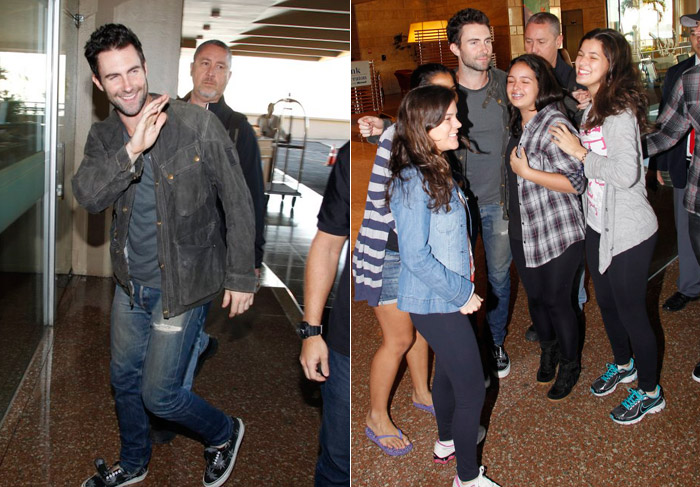 Adam Levine, do Maroon 5, chega ao Rio com nova namorada