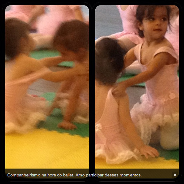 Luciano mostra suas gêmeas na aula de balé