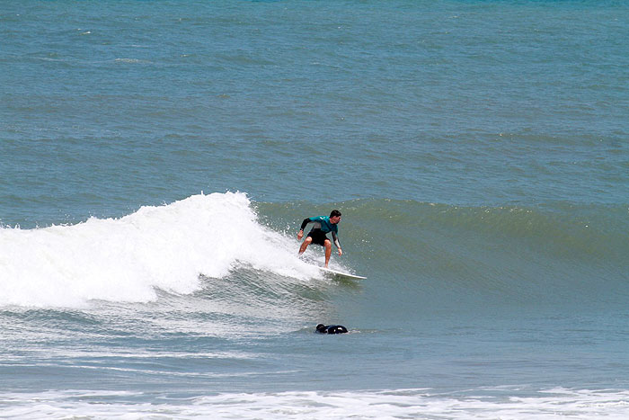 Em momento família, Cauã Reymond leva o pai para surfar