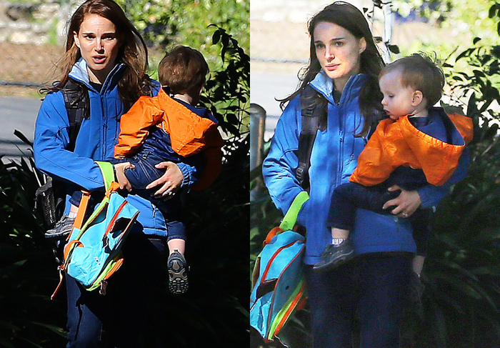 Natalie Portman leva filho para brincar com amiguinho