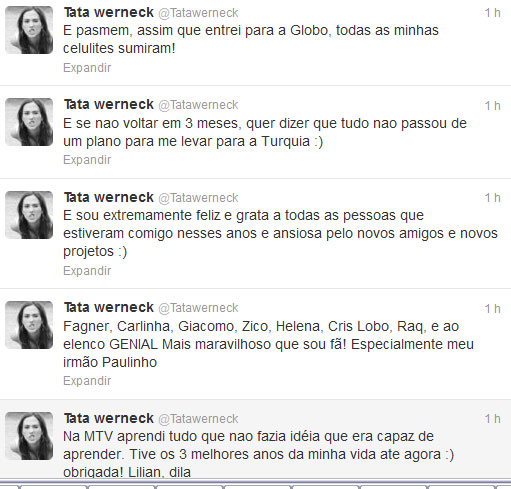  Tatá Werneck se despede da MTV e brinca com entrada na Globo