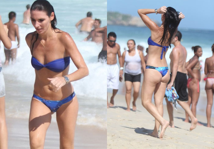 Glenda Kozlowski exibe seu corpão na praia de Ipanema
