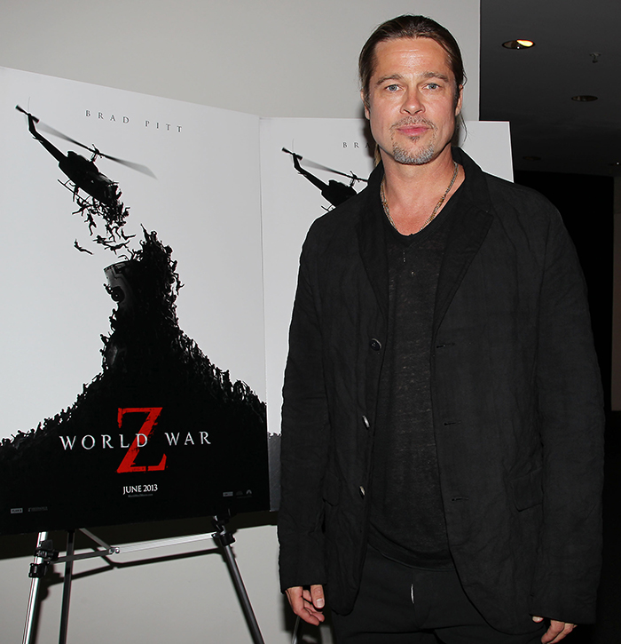 Brad Pitt participa de exibição do filme Guerra Mundial Z, em Nova York