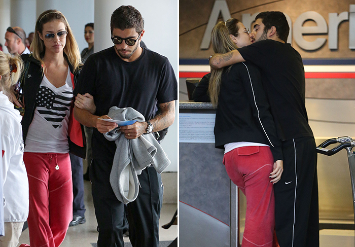 Luana Piovani flagrada no aeroporto de Los Angeles com o maridão