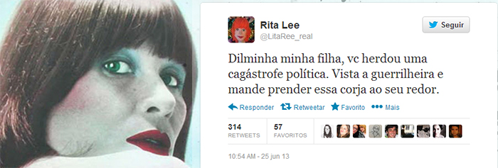 Rita Lee dá conselho para a Presidente Dilma