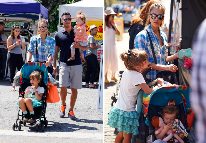  Jessica Alba passeia com a família na Califórnia