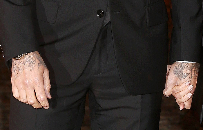  David Beckham exibe nova tatuagem durante evento, em Londres