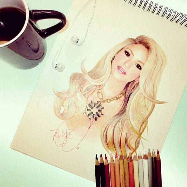Shakira posta foto de ilustração feita por fã 
