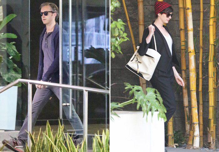 Anne Hathaway passeia por Los Angeles com o marido, Adam Shulman