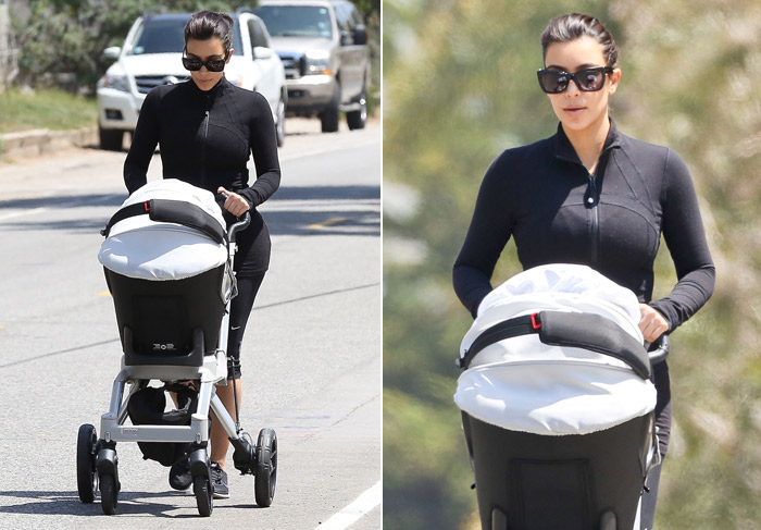 Kim Kardashian se exercita após feriado da Páscoa