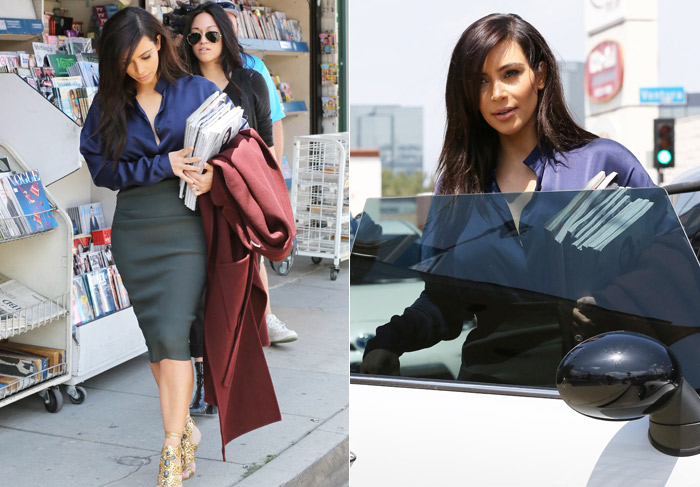 Bumbum de Kim Kardashian chama a atenção em banca de jornal