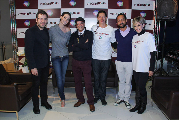 Thaís Melchior, Bruno Ferrari e elenco participam de lançamento da novela Vitória