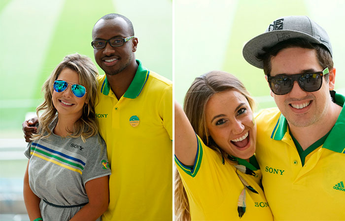 Humberto Carrão fica com a bandeira entre os dentes em jogo do Brasil