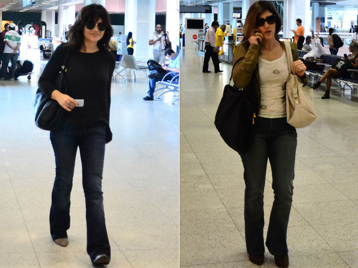 Vanessa Giácomo e Beth Goulart são clicadas no aeroporto Santos Dumont