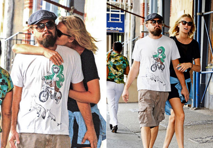 Leonardo DiCaprio caminha agarradinho com a namorada por Nova York