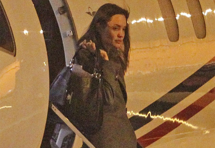 Angelina Jolie e Brad Pitt desembarcam em Londres para encontrar a Rainha