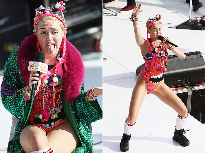 Miley Cyrus faz show em Sydney com look ousado