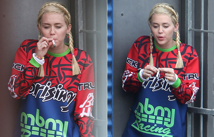 Miley Cyrus é pega no flagra ao fuma cigarrinho suspeito em Sydney
