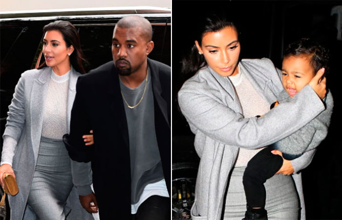 Kim Kardashian circula por Nova York com Kanye West e North