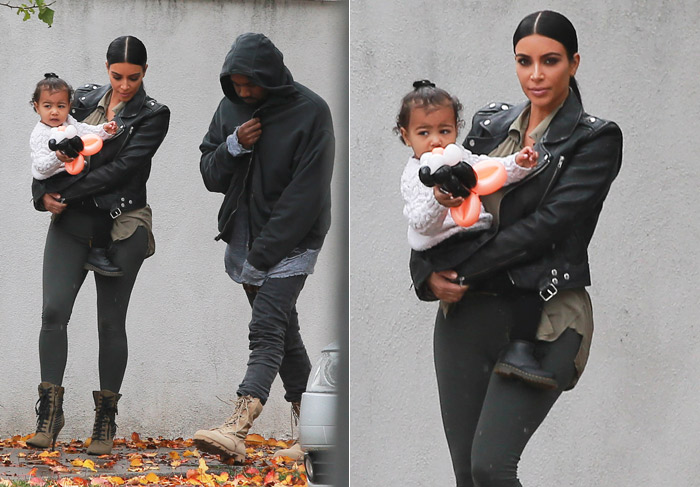 Filha de Kim Kardashian vai estilosa à festa infantil com a família