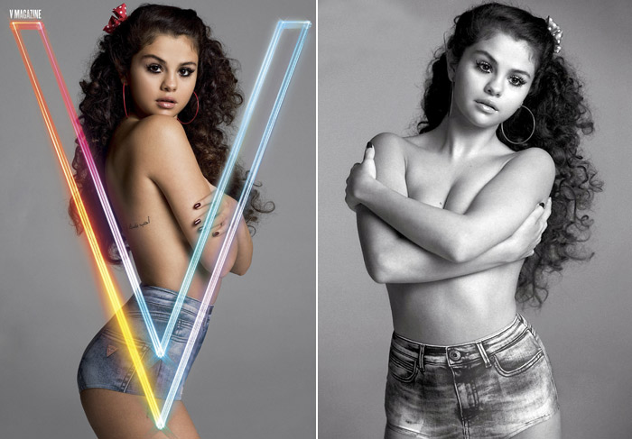 Selena Gomez faz topless em capa da revista V Magazine