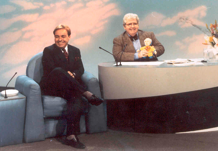 Gugu sendo entrevistado por Jô Soares em 1991, no SBT