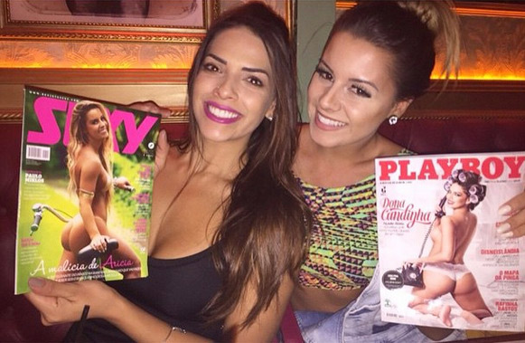  Nuelle Alves e Aricia Silva trocam capas de revistas durante jantar