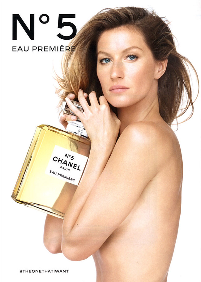 Gisele Bündchen posa de topless para o Chanel Nº5