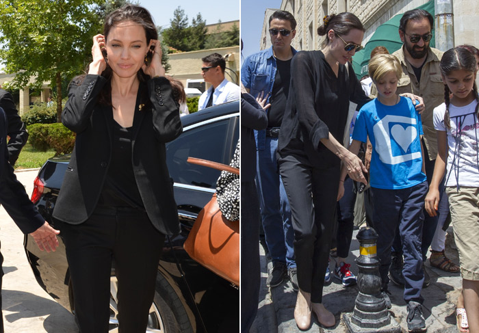 Angelina Jolie leva a filha em visita a campo de refugiados