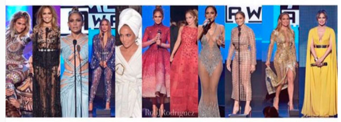 Jennifer Lopez faz 11 trocas de figurino em premiação