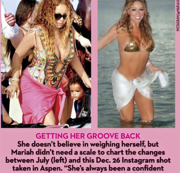 Mariah Carey emagreceu quase 16 quilos de julho à dezembro 