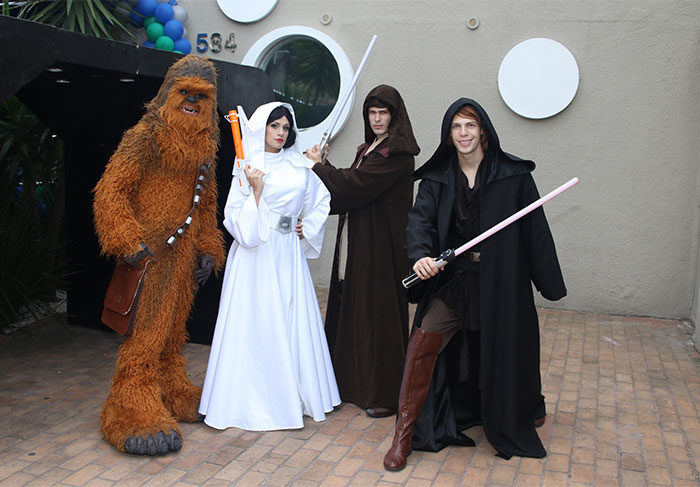 Personagens de Star Wars fizeram a alegria dos convidados da comemoração