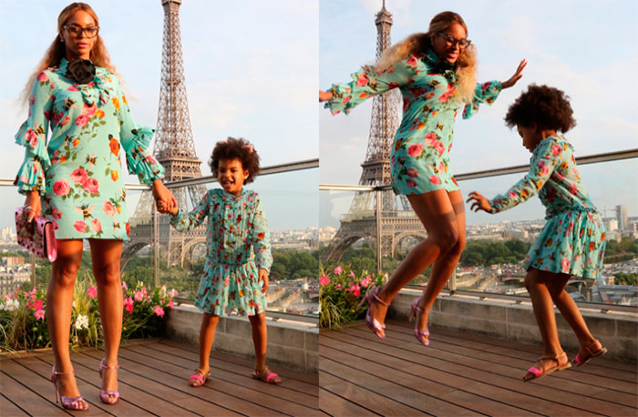 Beyoncé e Blue Ivy esbanjam estilo em Paris
