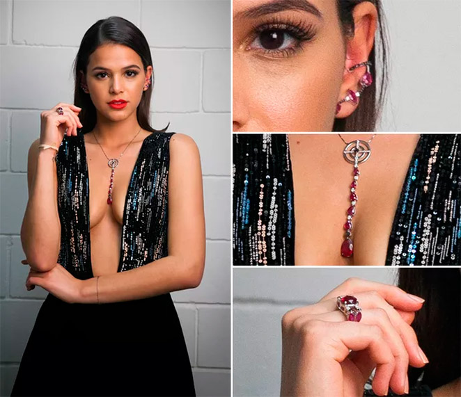 Bruna Marquezine usa joias de R$ 85 mil no Caldeirão de Ouro 