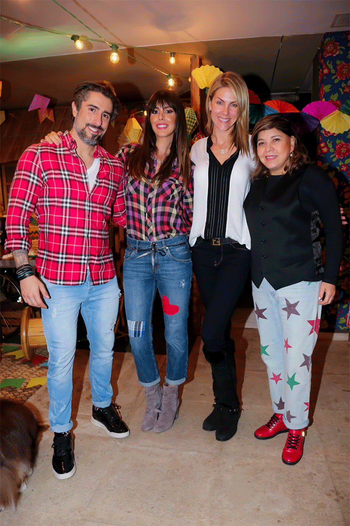 Marcos Mion com a esposa, Suzana Gullo, Ana Hickmann e Roberta Miranda