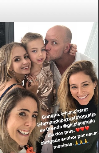 Bastidores do ensaio fotográfico de Fernando Scherer com as filhas Isabella e Brenda