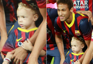 Neymar entra em campo com o filho, Davi Lucca - Grosby Group