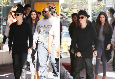 Justin Bieber e Selena Gomez chegam juntos a hotel no Canadá - Grosby Group